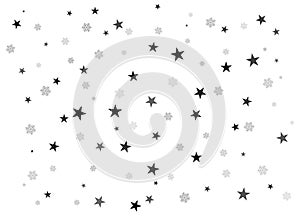 Fireworks star random source stream. Christmas snow for the new year. Stars on a white background.