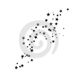 Fireworks star random source stream.  Falling Star. Stars on a white background.