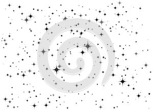 Fireworks star random source stream.  Falling Star. Stars on a white background. Vector illustration