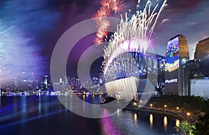Fireworks Sydney Harbour Bridge Australia photo