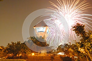 Fireworks in Tainan Anping Lighthouse