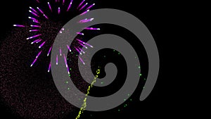 Fireworks on transparent background alpha