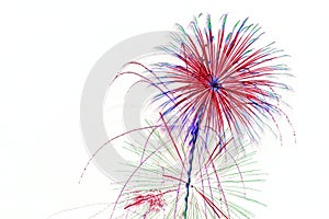 Fireworks on White Background