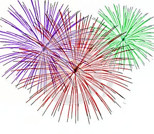 Fireworks on White Background