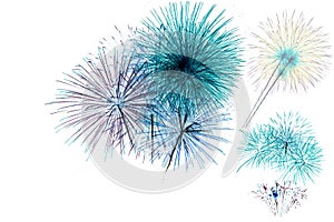 Fireworks on a white background