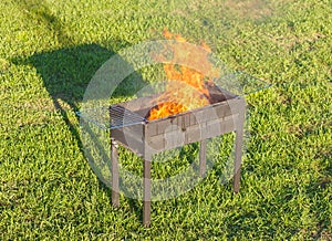 Firing Barbecue after Blazing of Firestarter Liquid