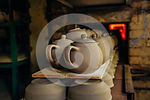 Firing of pottery in the oven