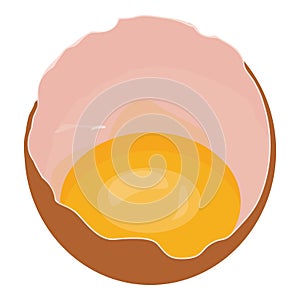 Firm ovules egg icon cartoon vector. Broken eggshell