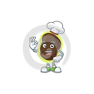 Firmicutes chef cartoon drawing concept proudly wearing white hat