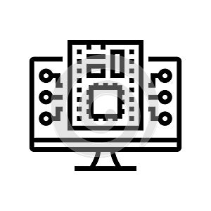 firmware software line icon vector illustration