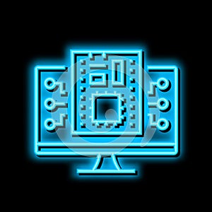 firmware software neon glow icon illustration