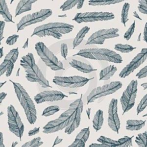 Firspruce brunch seamless vector pattern. Decorative illustration, good for printing