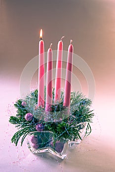 first advent week, candle wreath