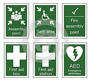 First Aid and Assembly Signs