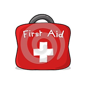 First Aid bag illustration on white background