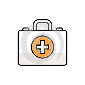 First aid box color line icon. First aid.