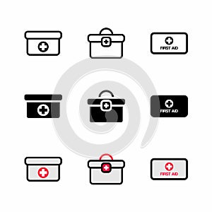 First Aid Box Icon Vector