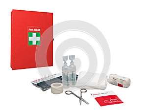 First aid box and medical supplies