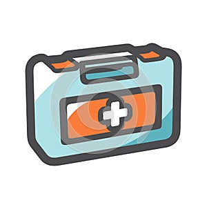 First aid box Vector icon Cartoon illustration