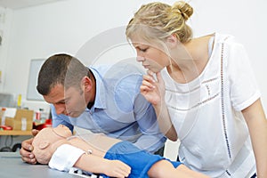 First aid course on baby dummy