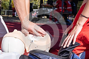 First aid and CPR course using automated external defibrillator device - AED