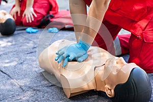 First aid. CPR. photo