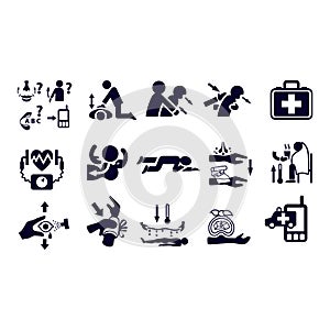 First Aid and Emergency Icon Set vector design