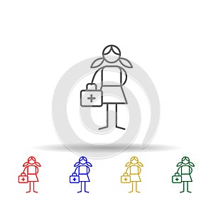 First aid, help, adventure multi color style icon. Simple thin line, outline vector of Adventure icons for ui and ux, website or