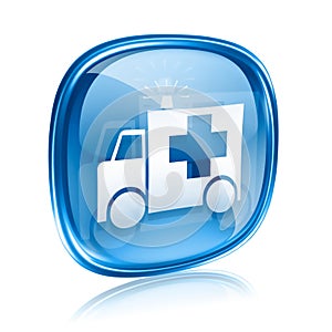 First aid icon blue glass