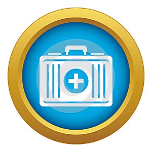First aid icon blue vector isolated