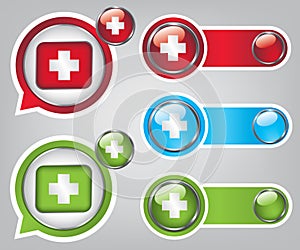 First aid icon buttons illustration