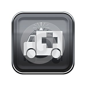 First aid icon glossy grey.