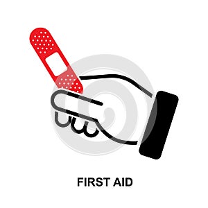 First aid icon isolated on white background