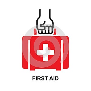First aid icon isolated on white background