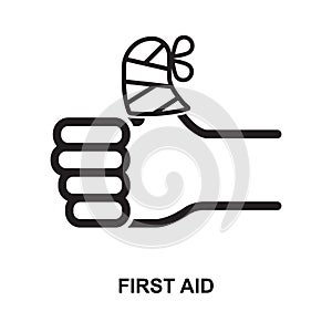First aid icon isolated on white background
