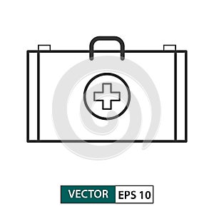 First aid icon. Outline style. Vector illustration EPS 10