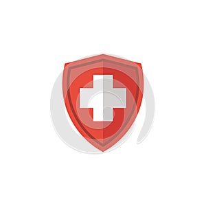 First aid icon with shield protection