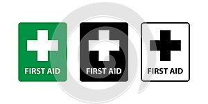 First aid icon sign simple design