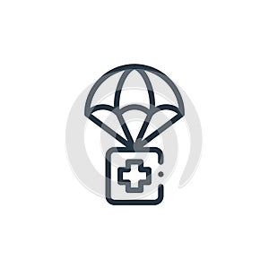 first aid icon vector from charity concept. Thin line illustration of first aid editable stroke. first aid linear sign for use on