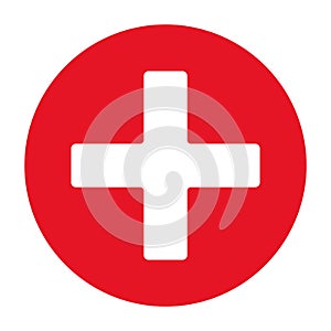 First aid icon vector eps10. Red first aid red cross sign.