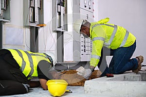 First aid for injuries and Considered for incidents of worker in work, lying unconscious on the floor in the factory control room