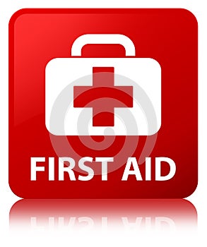 First aid red square button