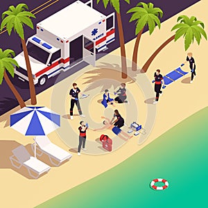 First Aid Isometric Background