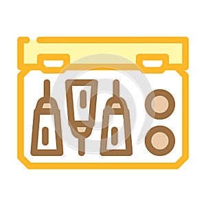 first aid kit with antidote color icon vector illustration