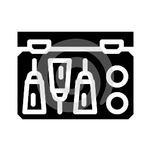 first aid kit with antidote glyph icon vector illustration