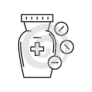 First aid kit concept icon, linear isolated illustration, thin line vector, web design sign, outline concept symbol with