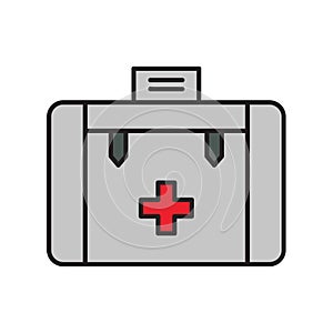 First aid kit glyph icon isolated on white background. EPS10