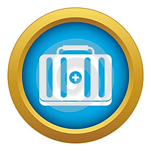 First aid kit icon blue vector isolated