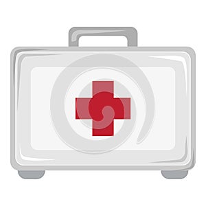 First aid kit icon, cartoon style photo