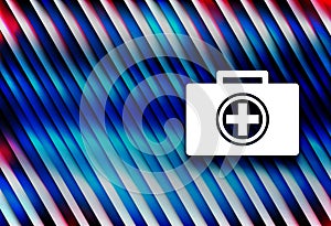 First aid kit icon colorful bright motion background illustration